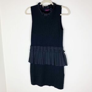 Twelve by Twelve Black LBD with Satiny Ruffle Trim